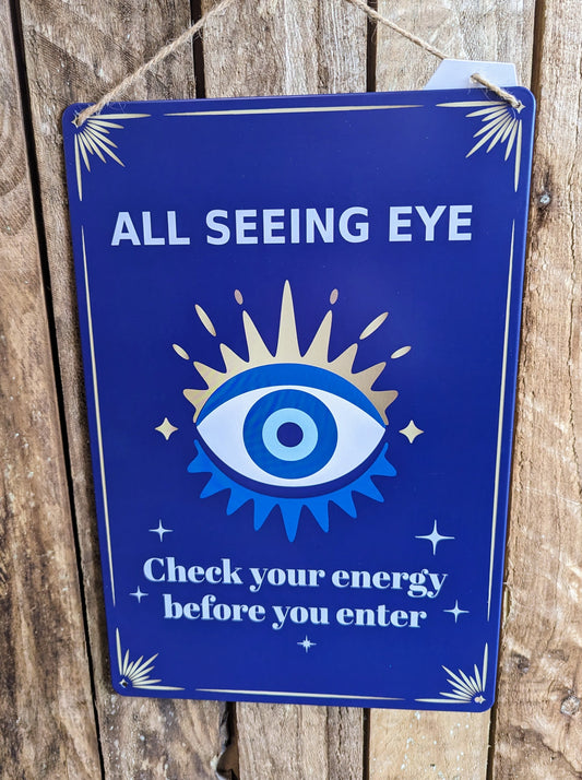 All Seeing Eye Metal Sign