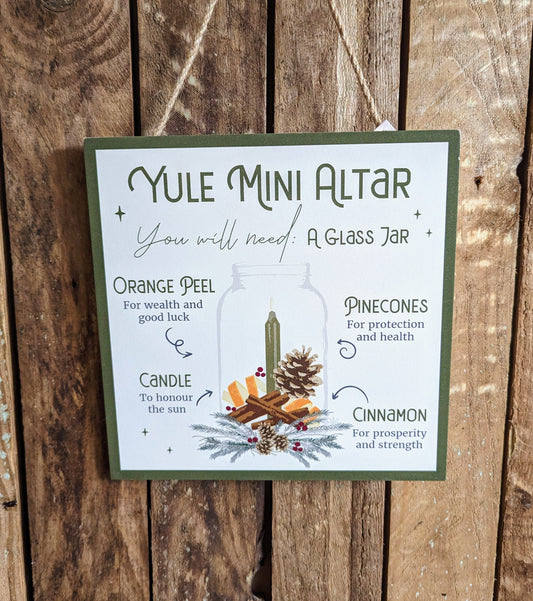 Yule Altar Wooden Sign