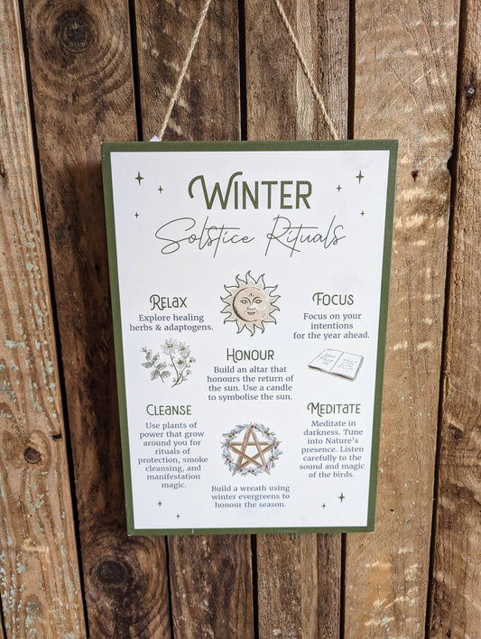 Winter Solstice Ritual Wooden Sign