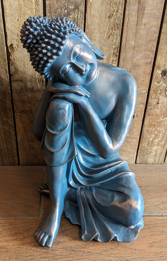 Blue Buddha with Hands on Knees