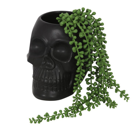 Black Skull Plant Pot - Large