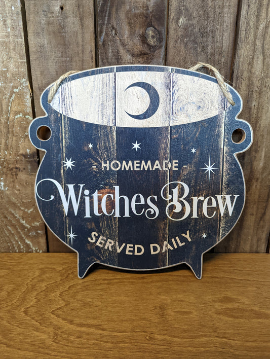 Witches Brew - Cauldron Shaped Sign