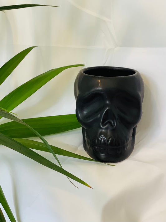 Black Skull Plant Pot - Medium